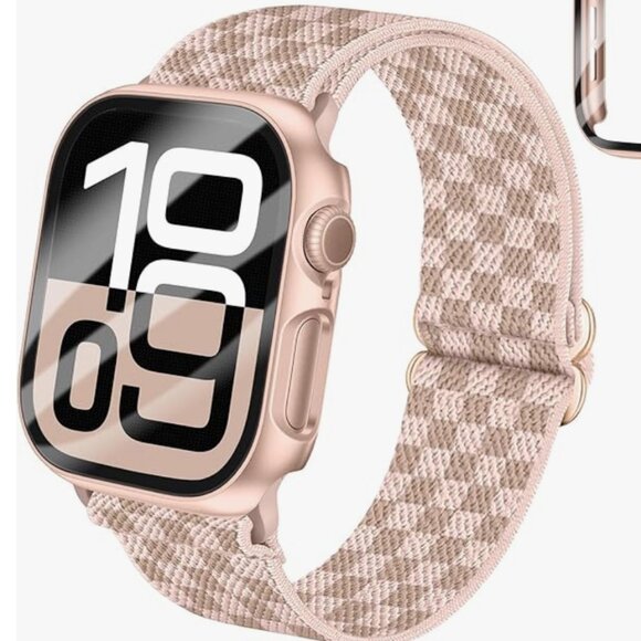 NEW Stretchy Pink Rose Apple Watch Band 40mm - Picture 1 of 2